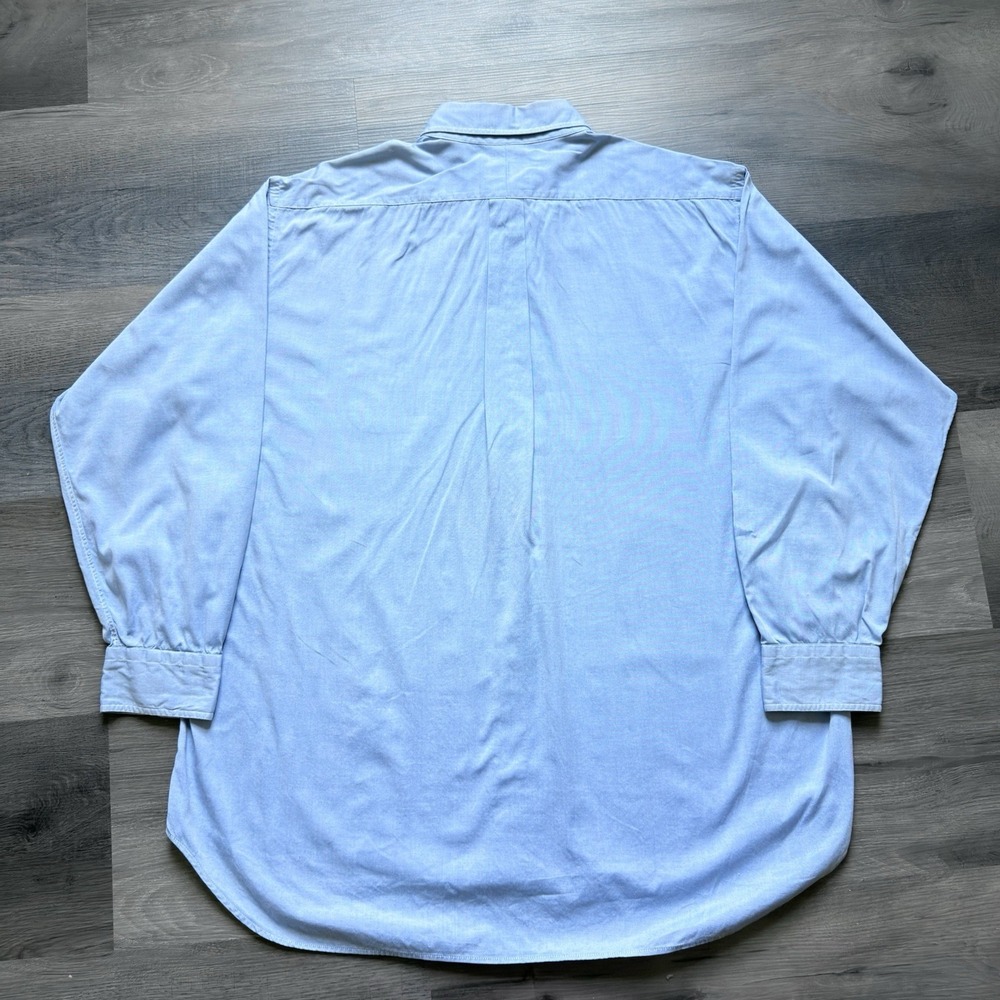 Vintage Gitman Bros Pinpoint Oxford Shirt Mens 17.5 34 Blue 2x2 Made In USA - Picture 2 of 7